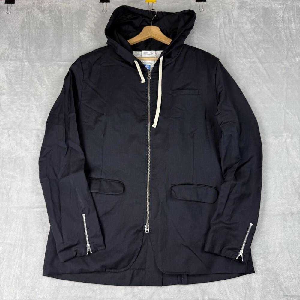 Adidas Originals X David Beckham Hooded Zip Blazer Jacket Black Men XL 100%Laine